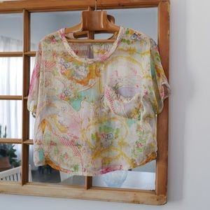 Bright Colored Chiffon Blouse
